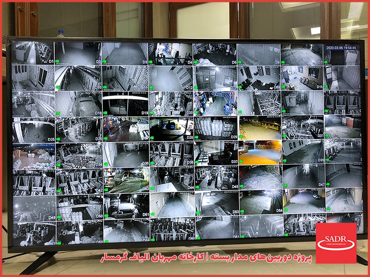 پروژه دوربین‌های مداربسته شرکت مهربان الیاف گرمسار
